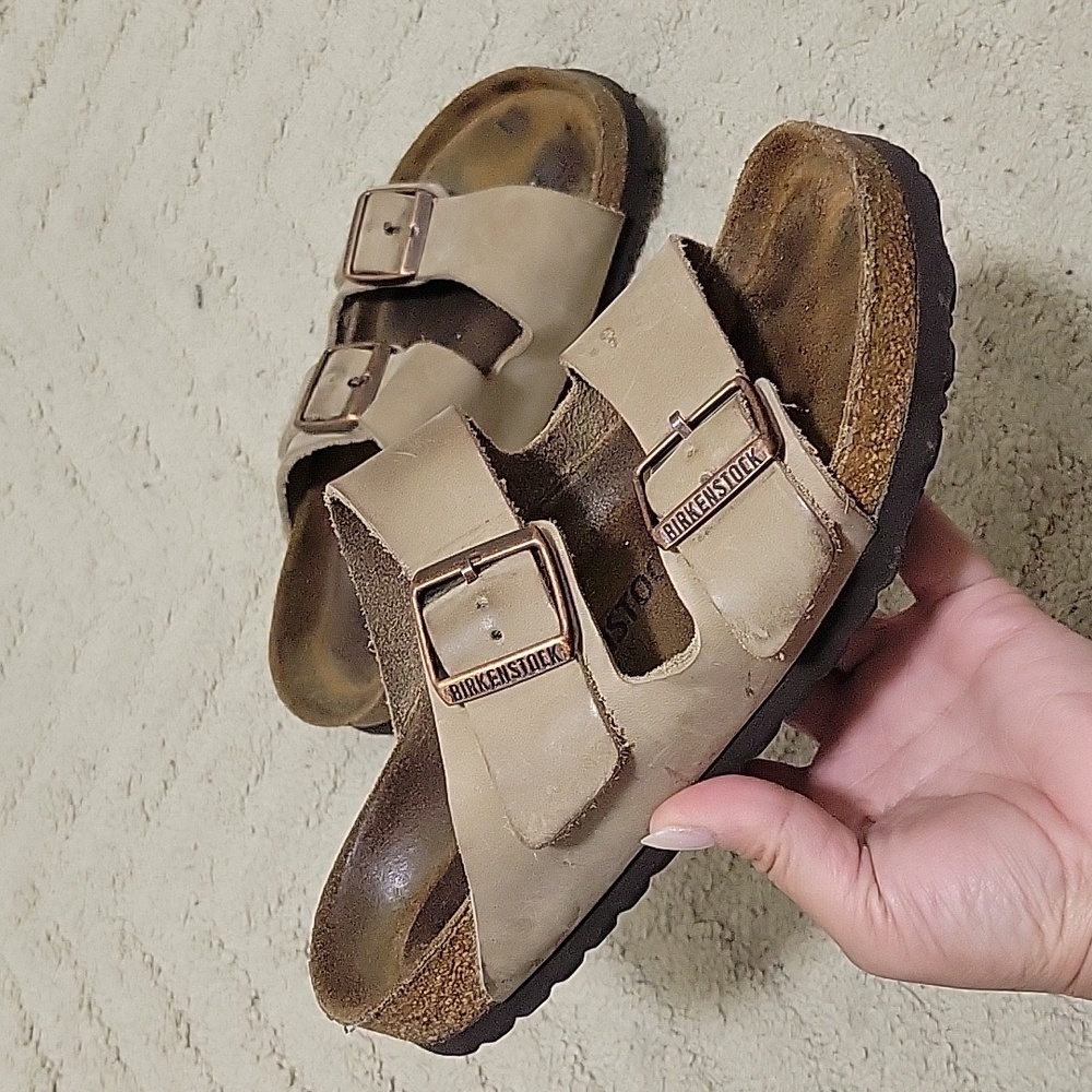Birkenstock Tan Sandals with Contoured Footbed